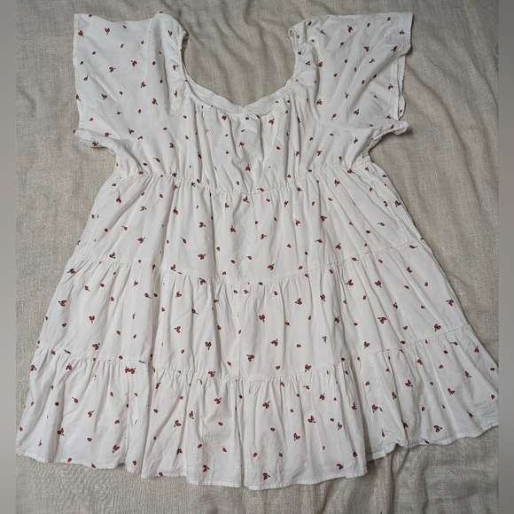 SO 🍓 Strawberry Tiered MIDI Dress - Plus Size 3X - Picture 5 of 13